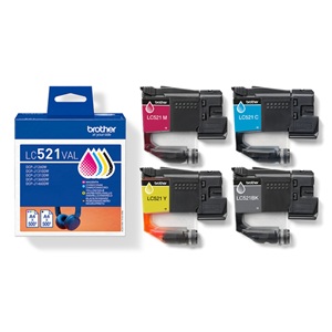 Brother Original LC‑521 Four Colour Ink Cartridge Multipack LC521VAL
