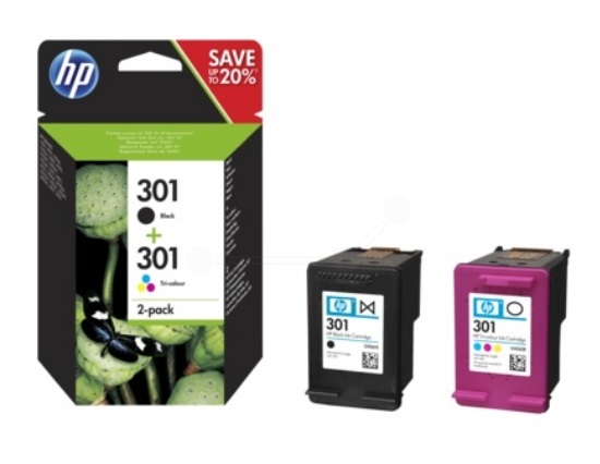 Original HP 301 Black and Colour Ink cartridge Multipack (N9J72AE)