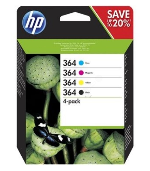 Original HP 364 Combo Pack a Set of 4 Ink Cartridges (N9J73AE)