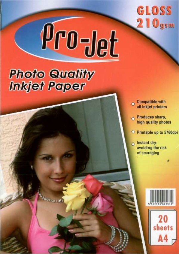 Pro-Jet A4 High Glossy Inkjet Paper 210g 40 sheets