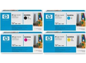 HP Original (Q6000A-Q6001A-Q6002A-Q6003A) Quad Pack, Black/Cyan/Magenta/Yellow
