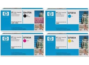 HP Original (Q6470A-Q7581A-Q7582A-Q7583A) Quad Pack, Black/Cyan/Magenta/Yellow
