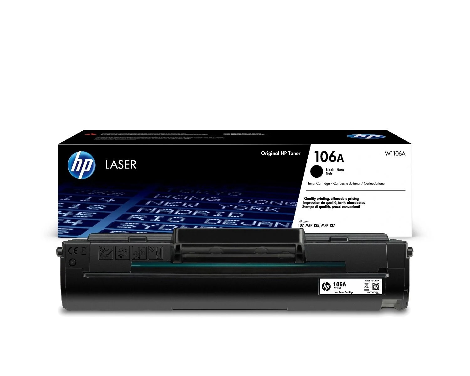 Original HP 106A Black Toner Cartridge W1106A