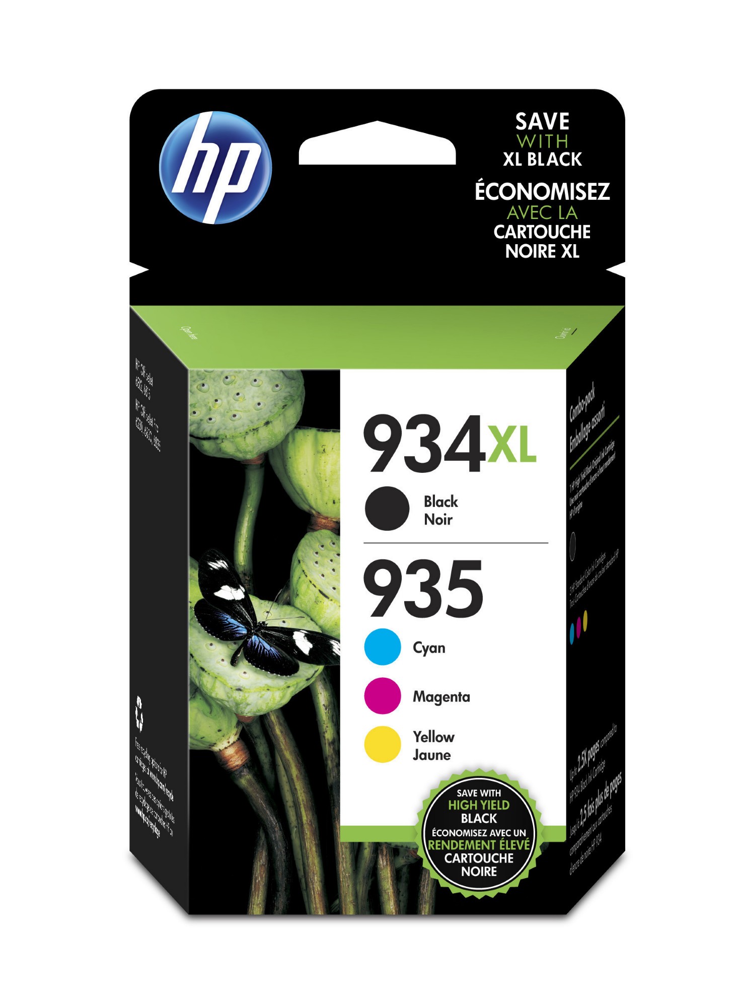 Original HP 934XL/935XL Combo Pack of 4 Ink Cartridges - Black/Cyan/Magenta/Yellow