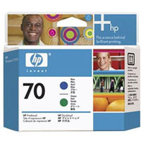 Original HP 70 Blue and Green Printhead