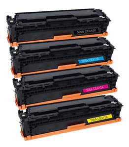 Compatible HP 305A a Set of 4 Toner Cartridge Multipack (CE410A/CE411A/CE413A/CE412A) (Black,Cyan,Magenta,Yellow)