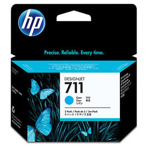 Original HP 711 Cyan Ink Cartridge (CZ134A) Pack Of 3