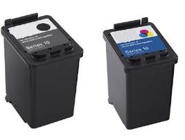 Remanufactured Dell GM720/YY640 Black and DR747/UN398 Colou Ink Cartridges (SERIES 10)