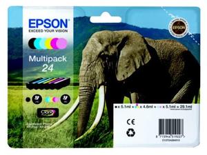 Original Epson 24 a set of 6 Ink Cartridges Multipack ( (T2428) (Black,Cyan,Magenta,Yellow,Light Cyan,Light Magenta)