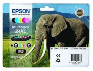 Original Epson 24XL a set of 6 Ink Cartridges Multipack (T2438)  (Black,Cyan,Magenta,Yellow,Light Cyan,Light Magenta)