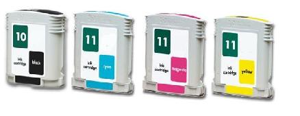 Compatible HP 10/11 a set of 4 Ink cartridges (Black/Cyan/Magenta/Yellow)