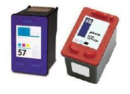 Remanufactured HP 58 (C6658AE) High Capacity Photo and HP 57 (C6657Ae) High Capacity Colou Ink cartridge