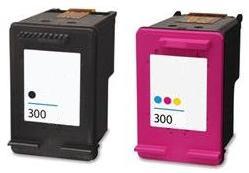 Remanufactured HP 300 Black (CC640EE) and 300 Colour (CC643EE) High Capacity Ink cartridges