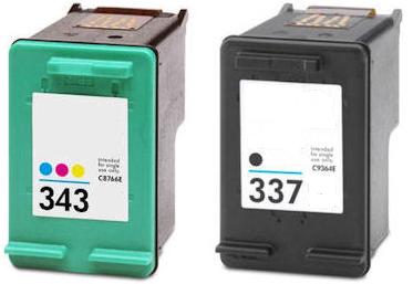 Remanufactured HP 337 (C9364EE)High Capacity Black and HP 343 (C8766EE) High Capacity Colour Ink cartridges