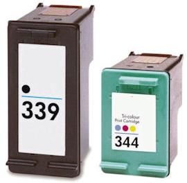 Remanufactured HP 339 Black  and HP 344 Colour  Ink cartridges High Capacity