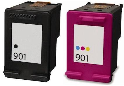 Remanufactured HP 901 Black (CC653aa) and HP 901 Colour (CC656aa)  Ink Cartridges High Capacity