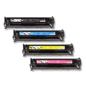 Compatible HP CB540A, CB541A , CB542A, CB543A a Set of 4, Black/Cyan/Magenta/Yellow Toner Cartridges