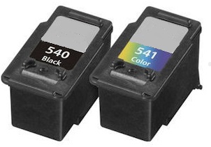 Remanufactured Canon PG-540 Black and CL-541 Colour High Cap. Ink cartridges