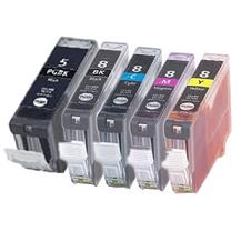 Compatible Canon PGI-5 & CLI-8 BKCMY a Set of 5 Cartrdges (Black/Black/Cyan/Magenta/Yellow)