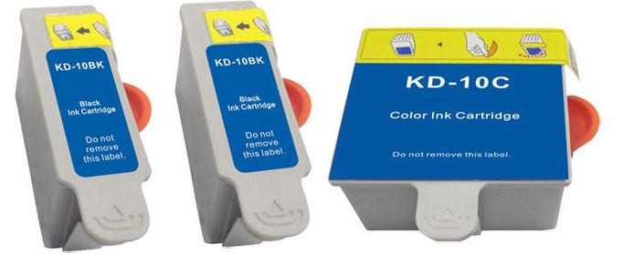 Compatible Kodak 10 Black and Colour Ink Cartridges + EXTRA BLACK