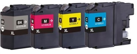 Compatible Brother LC127XL/LC125XL full Set of 4 Inks