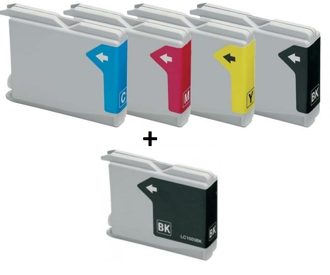 Compatible Brother LC1000/LC51 Set of 4 Ink Cartridges + EXTRA BLACK (2 x Black 1 x Cyan/Magenta/Yellow)