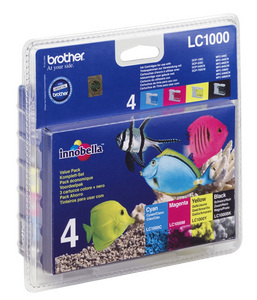 Original Brother LC1000 Ink Cartridge Value Multipack (Black,Cyan,Magenta,Yellow)