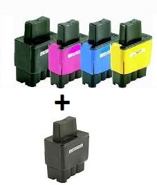 Compatible Brother LC900/LC41 Set of 4 Ink Cartridges + EXTRA BLACK