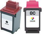 Remanufactured Lexmark 70 (12A1970) Black and Lexmark 80 (12A1980) colour Ink cartridges High capacity