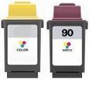 Remanufactured Lexmark 90 (12A1990) Photo High Capacity and Lexmark 20 (15M2619)/(15M0120) Colour High Capacity  Ink cartridges