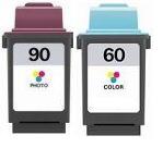 Remanufactured Lexmark 90 (12A1990) Photo and Lexmark 60 (17G0060) Colour High Capacity Ink cartridges