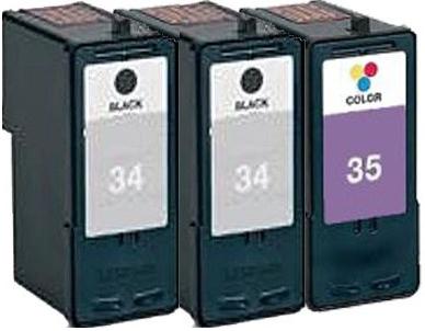 Remanufactured Lexmark 34 (18C0034e) and 35 (18C0035e) Cartridges + EXTRA BLACK High Capacity