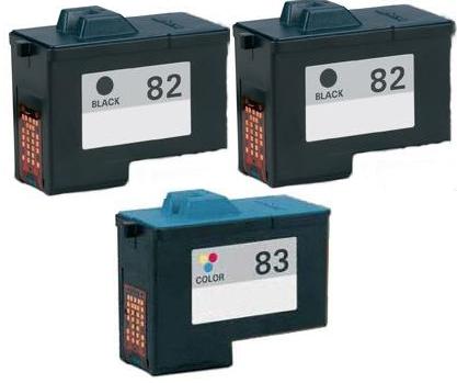 Remanufactured Lexmark 82 Black and 83 Colour Ink Cartridges + EXTRA BLACK High Capacity