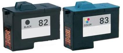 Remanufactured Lexmark 82 Black and Lexmark 83 Colour Ink cartridges High Capacity