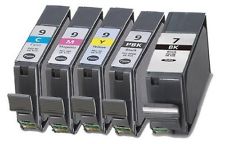 Compatible Canon PGI-7 & PGI-9 BK/PB/C/M/Y a Set of 5 Ink Cartridges Black/Photo Black/Cyan/Magenta/Yellow