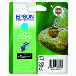 Original Epson T0342 Cyan Ink cartridge