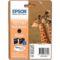 Original Epson T0711H Black Ink Cartridge Twin Pack (C13T07114010