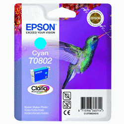 Original Epson T0802 Cyan Ink cartridge