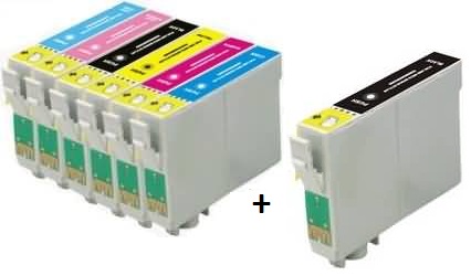 Compatible Epson T0801/T0802/T0803/T0804/T0805/T0806 a  Set of 6 + EXTRA BLACK