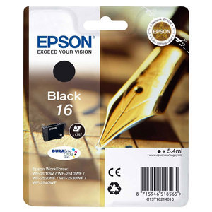 Original Epson 16 Black Ink Cartridge (T1621) (Series 16)