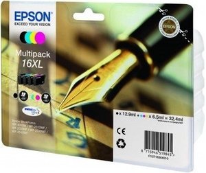 Original Epson 16XL a set of 4 Ink Cartridge Multipack (T1636) (Black,Cyan,Magenta,Yellow)