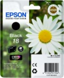 Original Epson 18 Black Ink Cartridge (T1801) (C13T18014010)