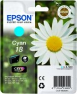 Original Epson 18 Cyan Ink Cartridge (T1802) (C13T18024010)
