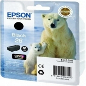 Original Epson 26 Black Ink Cartridge (T2601) (Series 26)