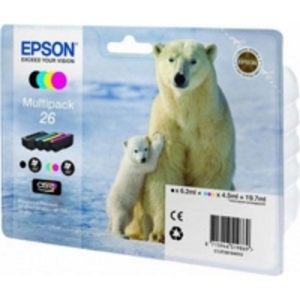 Original Epson 26 Ink Cartridge Multipack (T2616) (Black,Cyan,Magenta,Yellow)