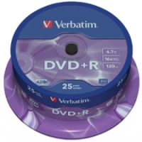 Verbatim - DVD+R - 16x - 4.70GB - 25 Pack 